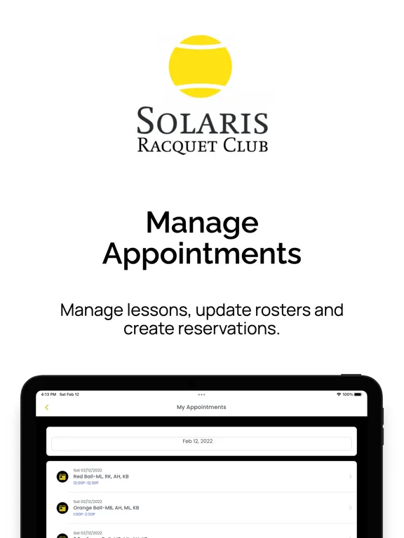 Solaris Racquet Club iPad 应用截图