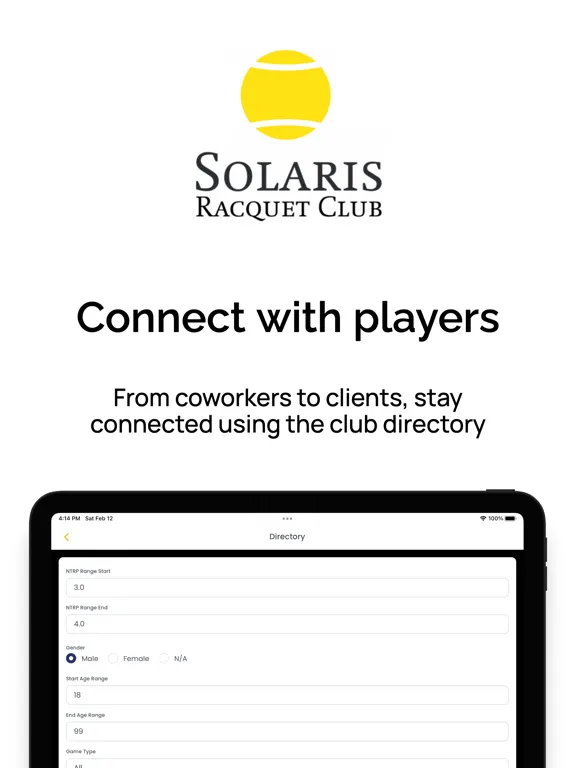 Solaris Racquet Club iPad 应用截图