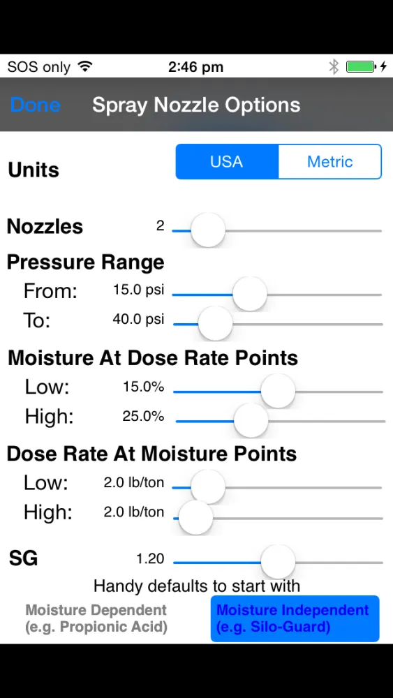 Spray Nozzle calculator スクリーンショット