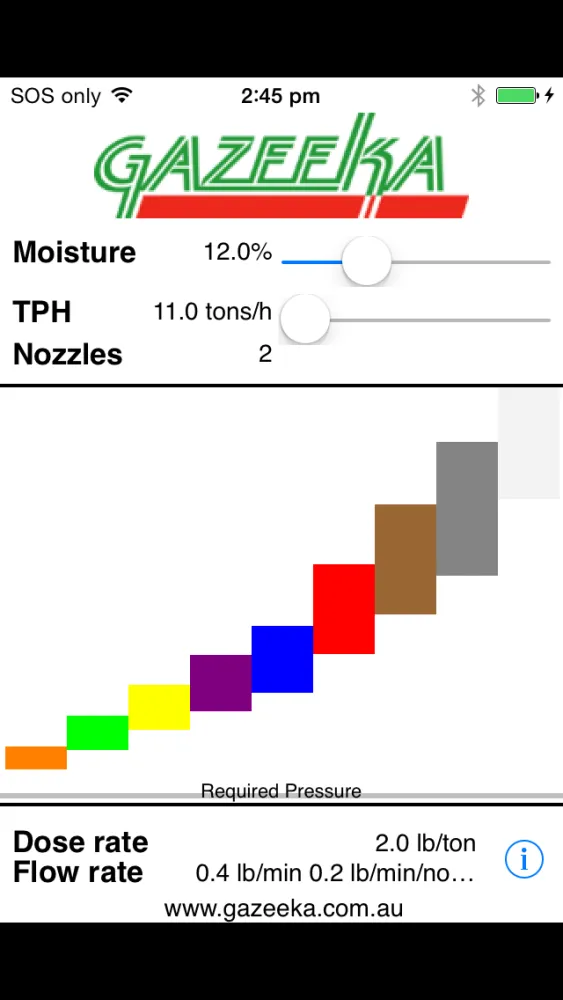 Spray Nozzle calculator スクリーンショット