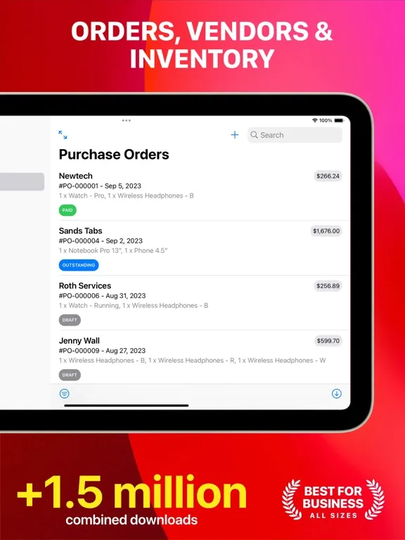 Ảnh chụp màn hình của Purchase Order for Business iPad 