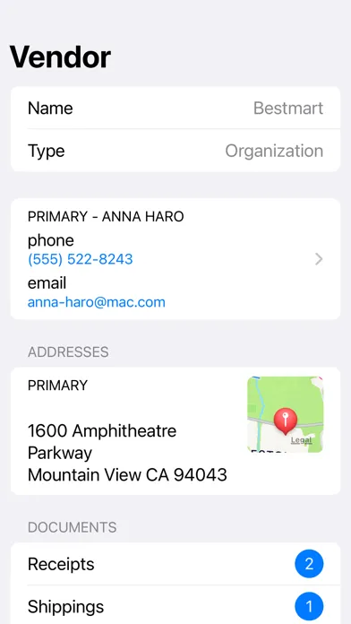 Ảnh chụp màn hình của Purchase Order for Business