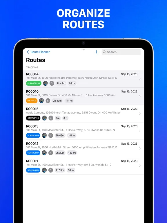 Route Planner+ with GPS Map iPad Screenshots