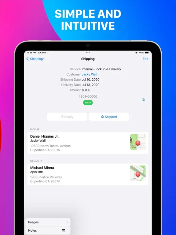 Tangkapan layar Shipping for Business iPad 