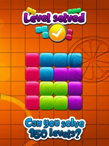 Fruit Block Puzzle Game – Fit Colorful Blocks and Solve HD Levels for Brain Training in10/10 Box iPad Screenshots