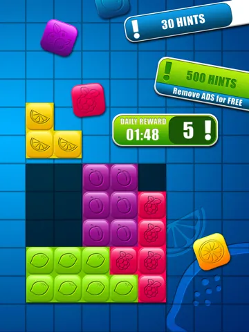 Fruit Block Puzzle Game – Fit Colorful Blocks and Solve HD Levels for Brain Training in10/10 Box iPad Screenshots