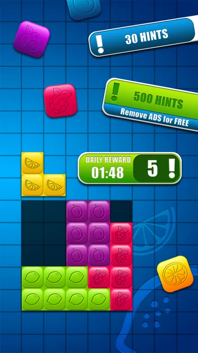 Fruit Block Puzzle Game – Fit Colorful Blocks and Solve HD Levels for Brain Training in10/10 Box Screenshots