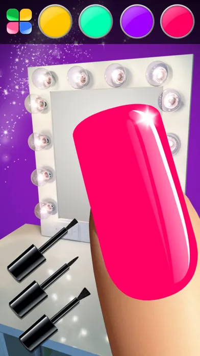 Manicure in Stylish Salon – Acrylic Nail Polish with Fancy Glow and Neon Design for Glamorous Girls应用截图