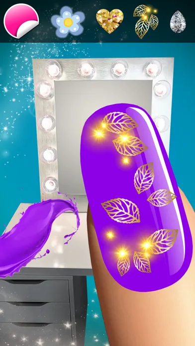 Manicure in Stylish Salon – Acrylic Nail Polish with Fancy Glow and Neon Design for Glamorous Girls应用截图