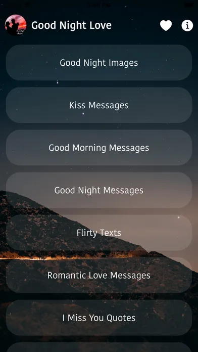 Tangkapan skrin Good Night Love Messages