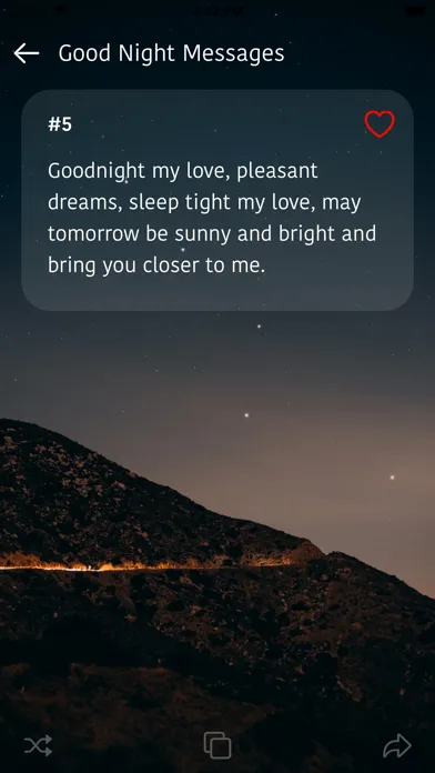 Tangkapan skrin Good Night Love Messages