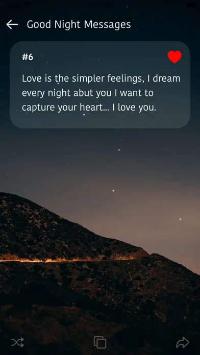 Tangkapan skrin Good Night Love Messages