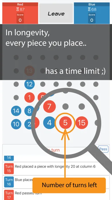 Tangkapan layar Longevity : 4-in-a-row
