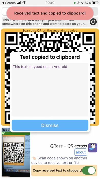 Capturas de tela do QRoss - QR your data across!