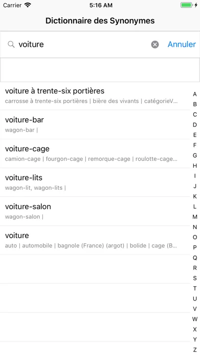 Dictionnaire des Synonymes Screenshots
