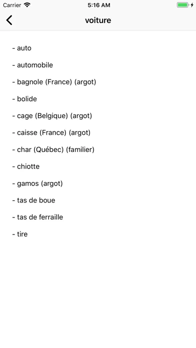 Dictionnaire des Synonymes Screenshots