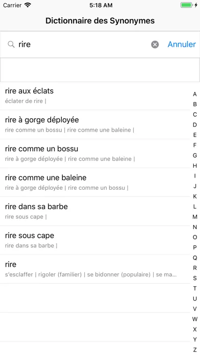 Dictionnaire des Synonymes Screenshots