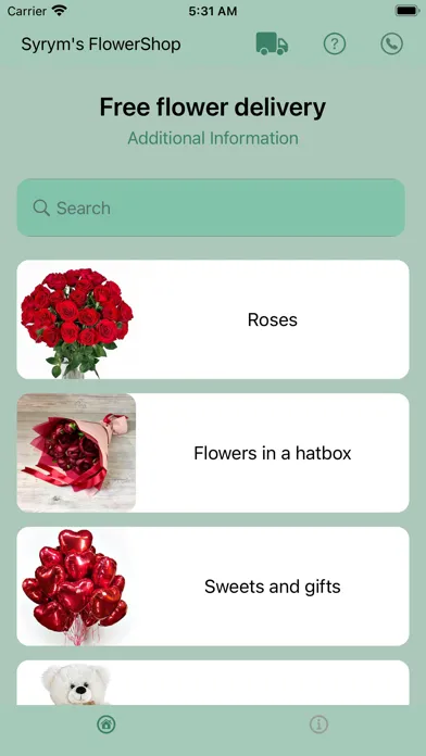Ảnh chụp màn hình của Syrym's FlowerShop
