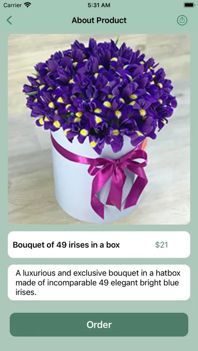 Ảnh chụp màn hình của Syrym's FlowerShop