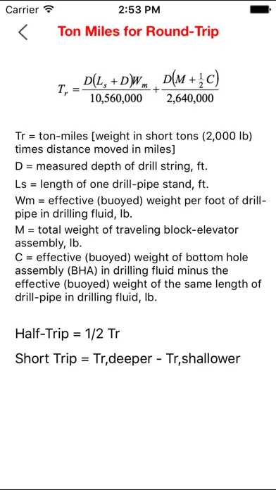 Ton Miles for Round Trip স্ক্রিনশট