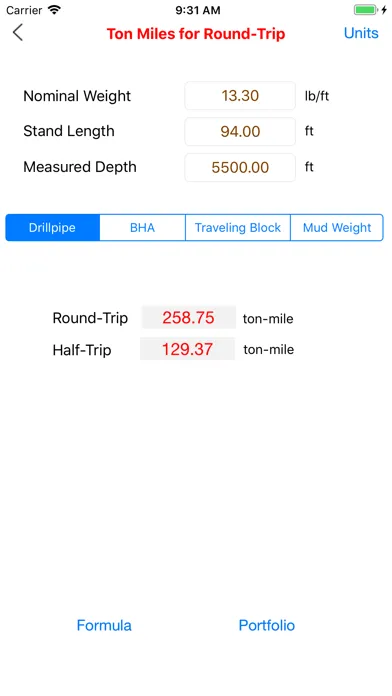 Ton Miles for Round Trip স্ক্রিনশট
