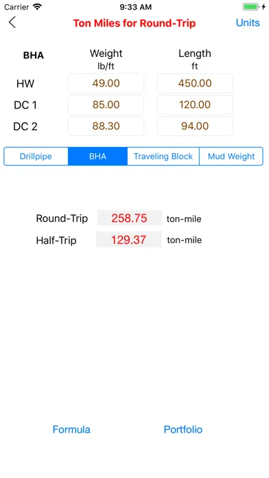 Ton Miles for Round Trip স্ক্রিনশট