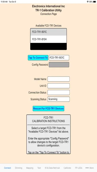 Captures d'écran de FCD-TR1 Adapter Application