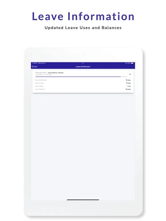 Capturas de tela do Take5 Portal - HRMS ePortal iPad 