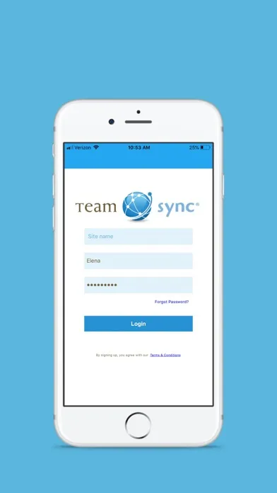 Ảnh chụp màn hình của TeamSync Mobile
