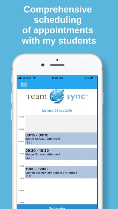 Ảnh chụp màn hình của TeamSync Mobile