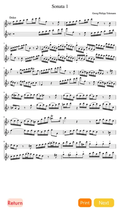 Telemann 6 Sonatas (1-3)應用截圖