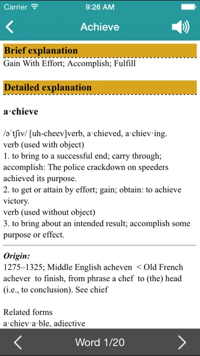 Captures d'écran de IELTS 4000 Academic Words Pro