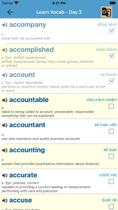 Zrzuty ekranu 4000 TOEIC Vocabulary