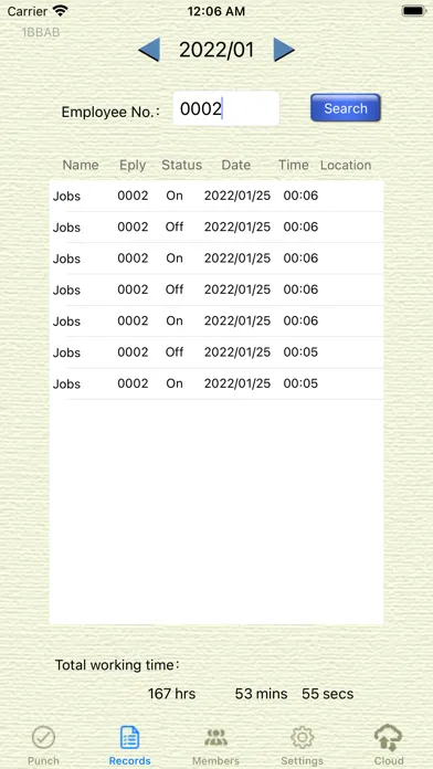 Capturas de tela do TimeRecorder S (phone)
