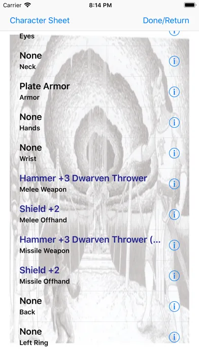 Screenshot di Character Gen for 1st Ed DnD