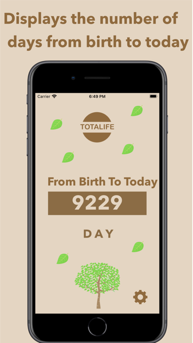 ภาพหน้าจอของ Days since birth - TOTAL_LIFE