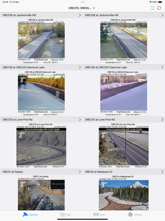Oregon Road and Traffic Cams iPad  스크린샷