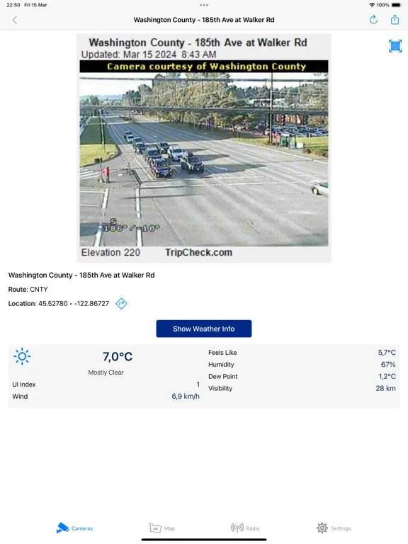 Oregon Road and Traffic Cams iPad  스크린샷