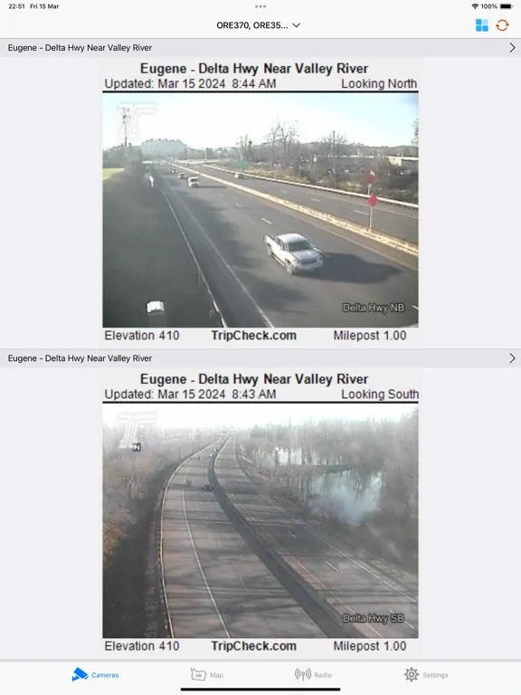 Oregon Road and Traffic Cams iPad  스크린샷