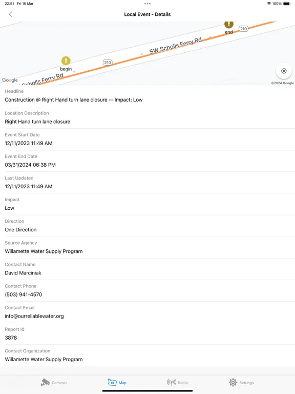Oregon Road and Traffic Cams iPad  스크린샷