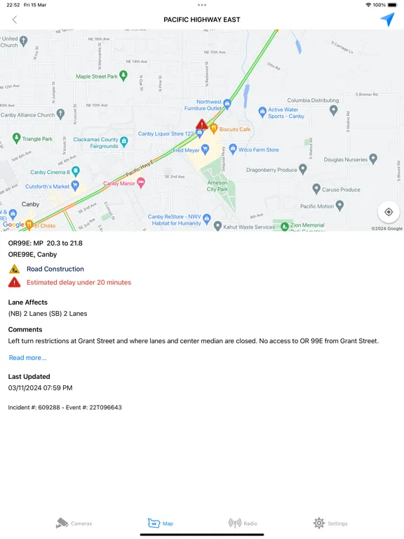Oregon Road and Traffic Cams iPad  스크린샷