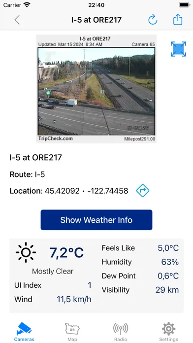 Oregon Road and Traffic Cams 스크린샷
