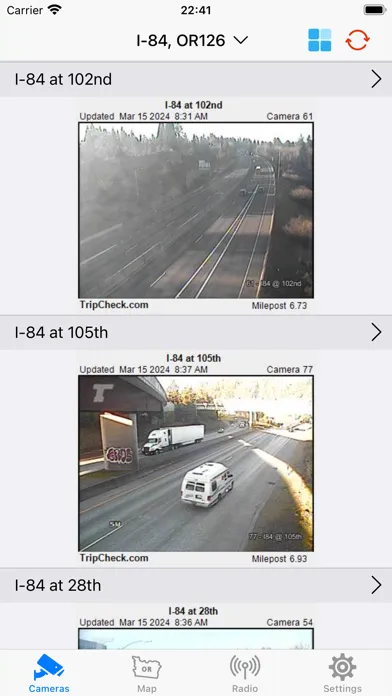 Oregon Road and Traffic Cams 스크린샷