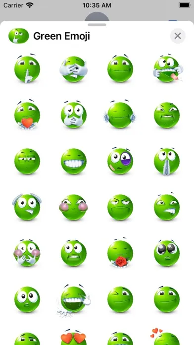 Tangkapan layar Green Emoji