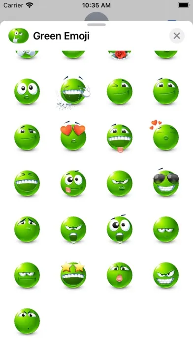 Tangkapan layar Green Emoji