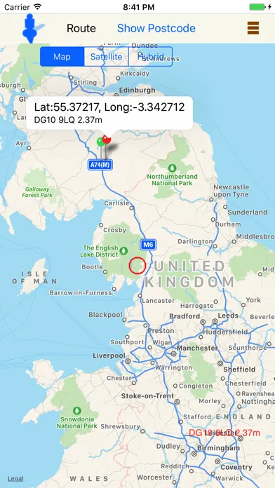 Tangkapan layar UK Postcode's Location and Location's Post code