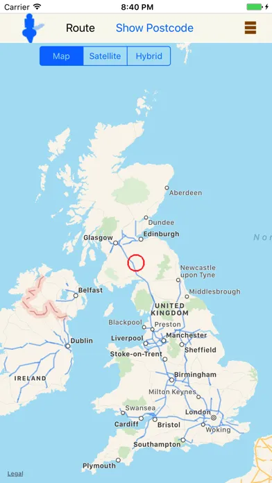 Tangkapan layar UK Postcode's Location and Location's Post code