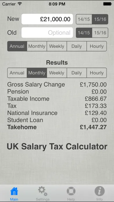 Capturas de tela do UK Salary Calculator 2024-2025