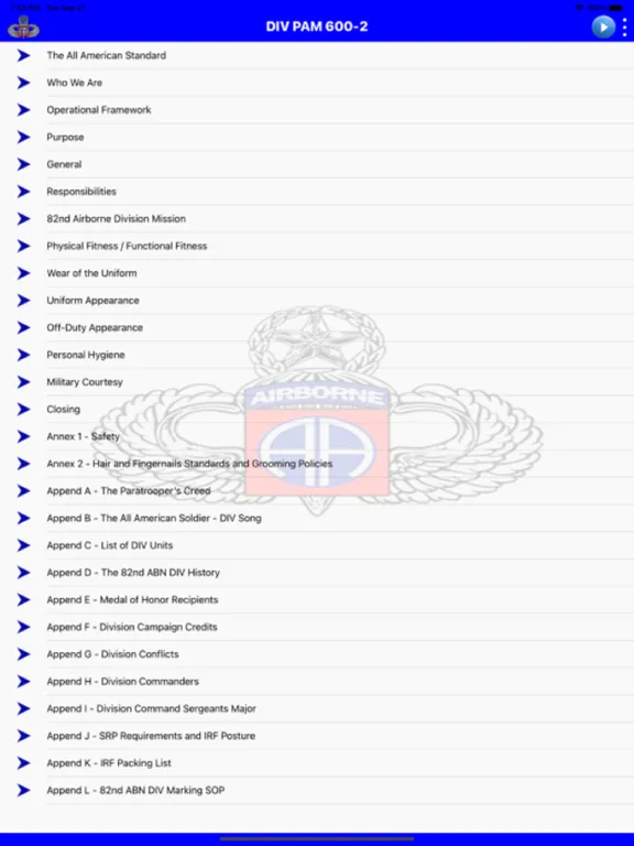 تصاویر 82 Airborne Division Pam 600-2 iPad 