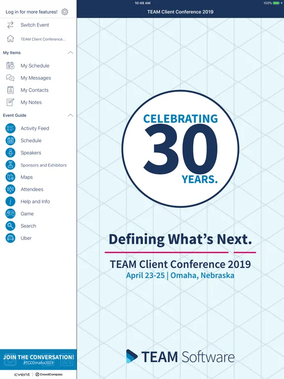 TEAM Client Conference iPad  Screenshots